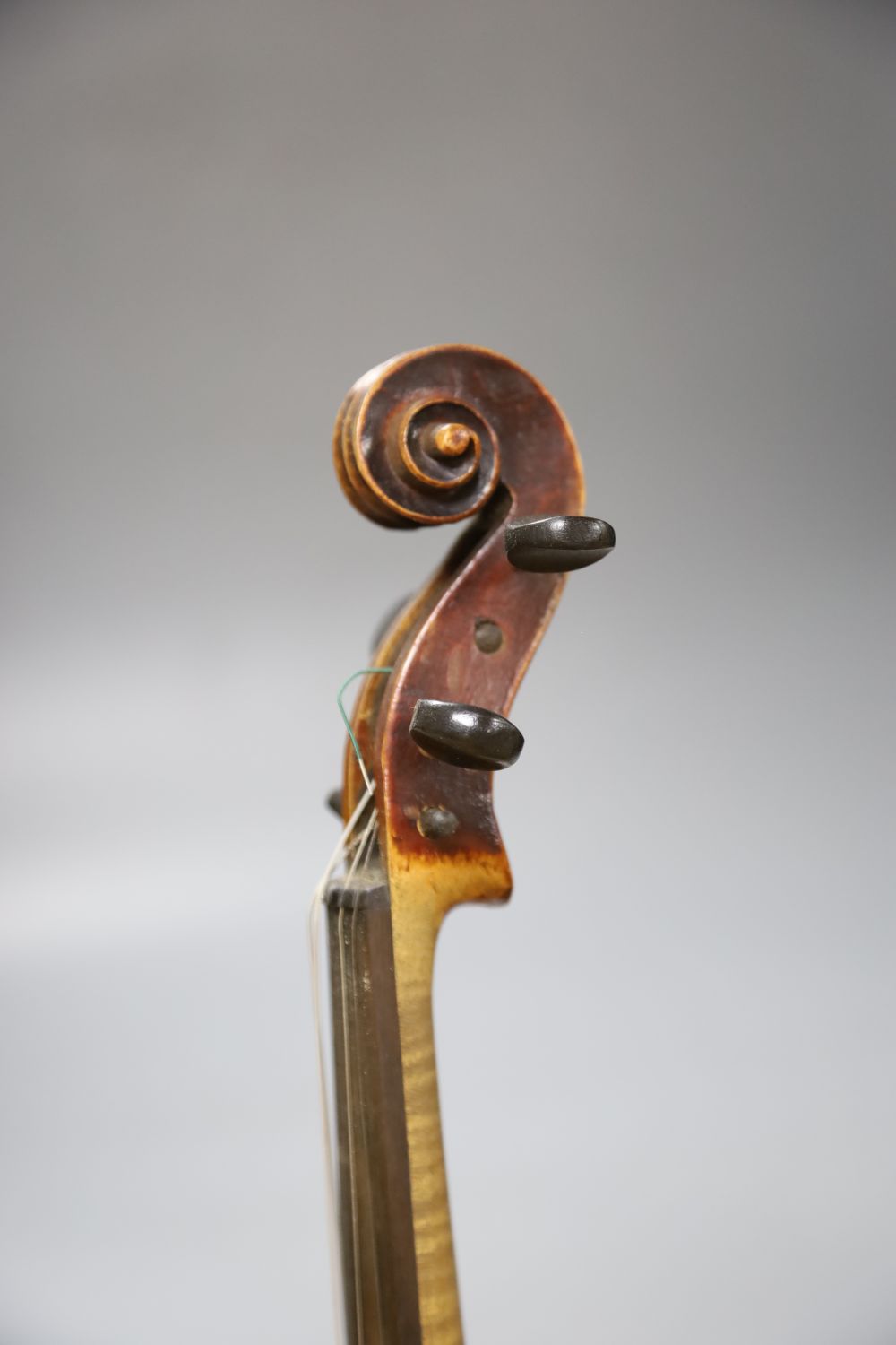 A late 19th century German violin unlabelled, cased